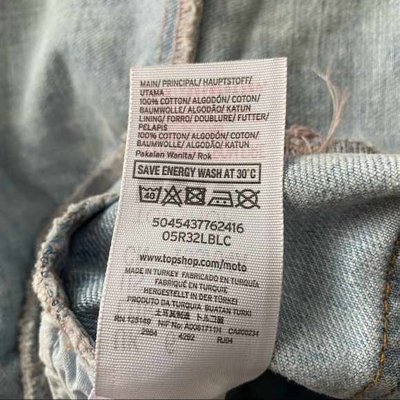 NWT Topshop Raw Hem Mom Jean Moto Skirt - Picture 9 of 10